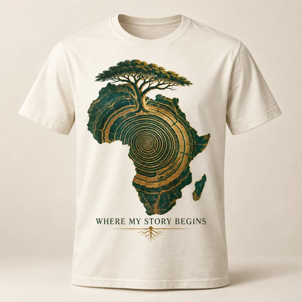 WHERE MY STORY BEGINS — T-shirt Africa-inspired design preview