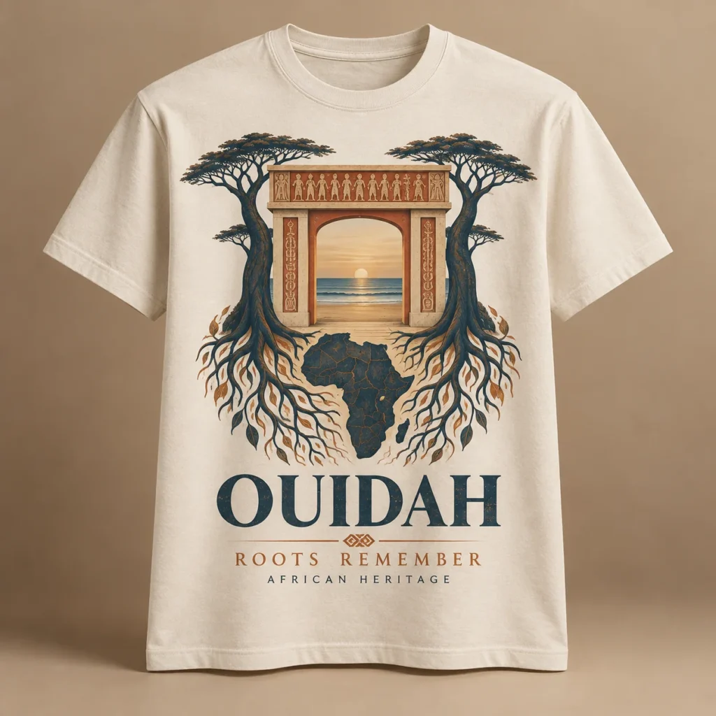 OUIDAH — ROOTS REMEMBER — T-shirt Africa-inspired design preview
