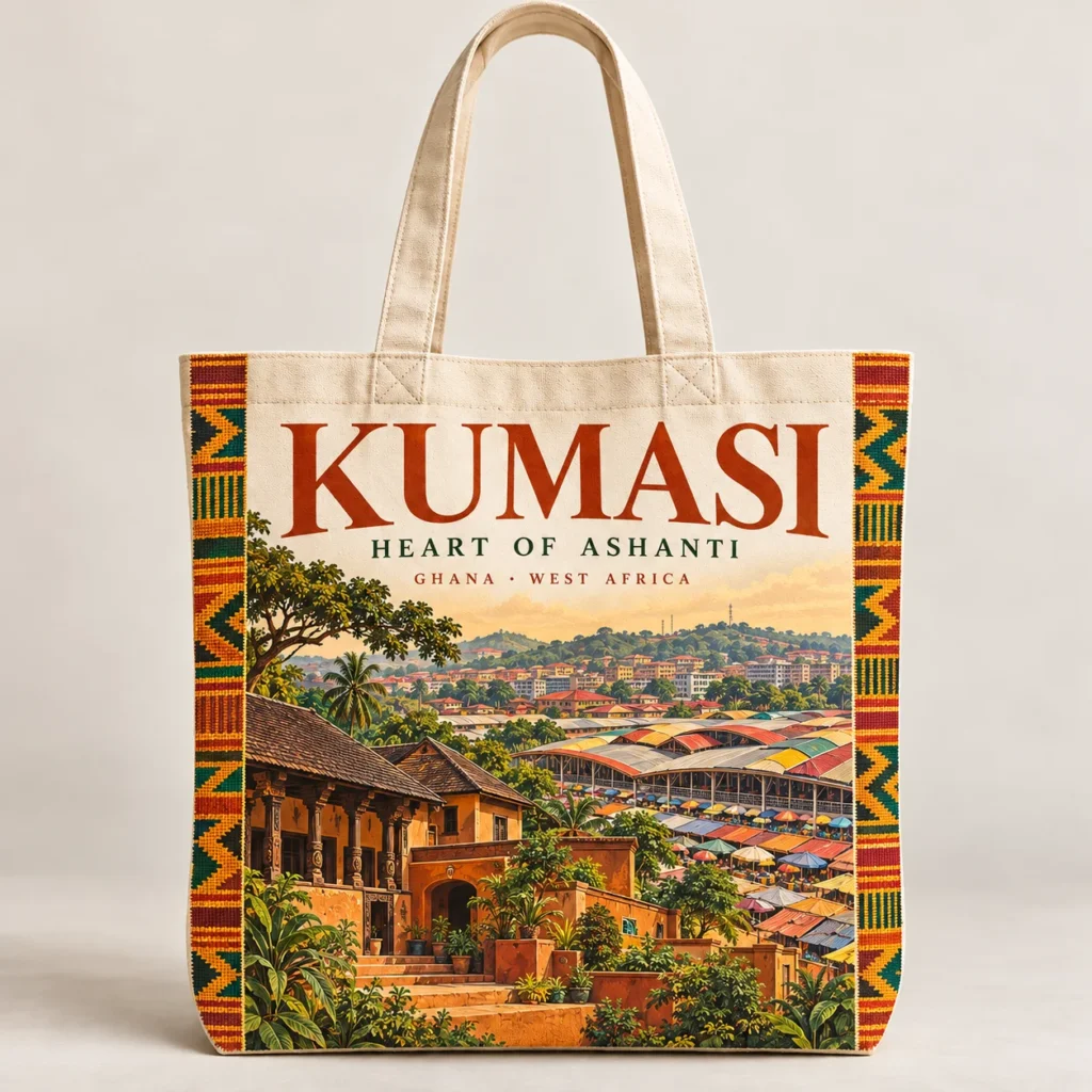 KUMASI — HEART OF ASHANTI — Tote bag Africa-inspired design preview