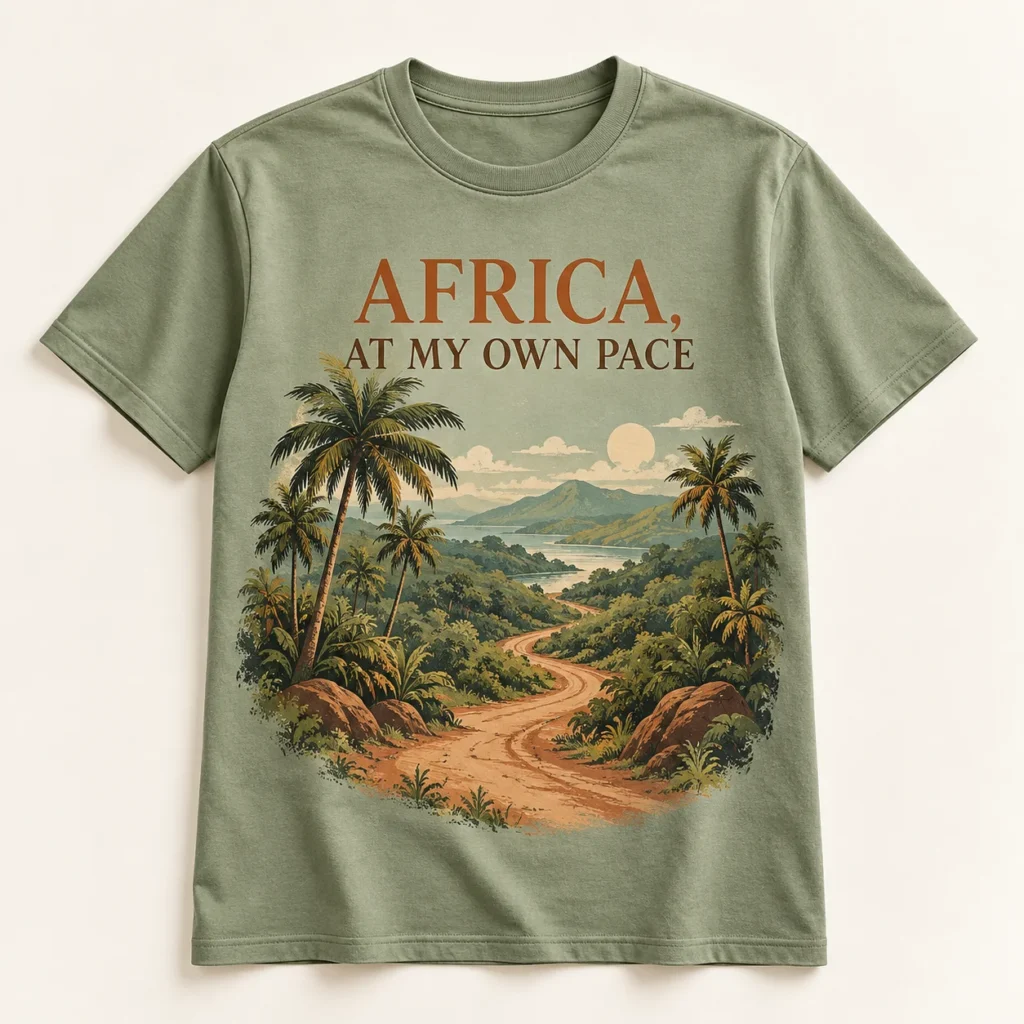 AFRICA, AT MY OWN PACE — T-shirt Africa-inspired design preview