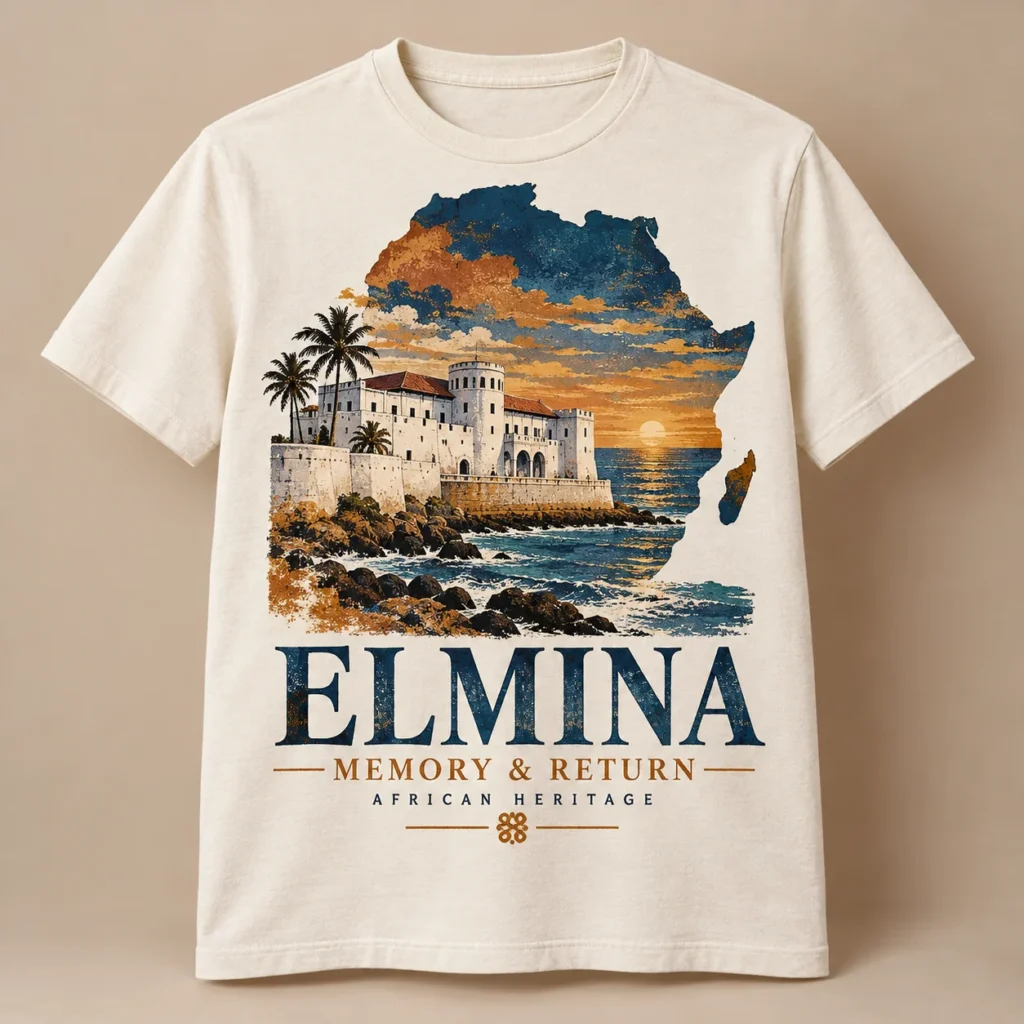 ELMINA — MEMORY & RETURN — T-shirt Africa-inspired design preview