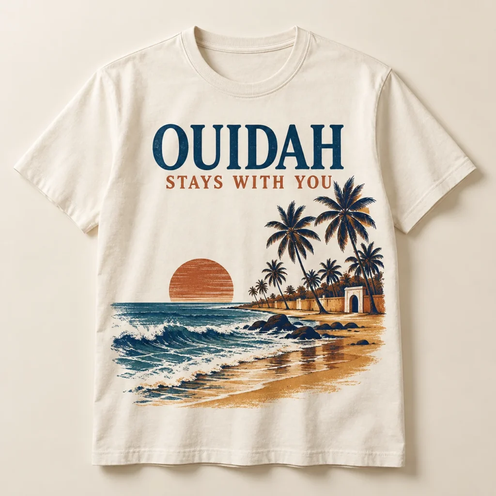 OUIDAH STAYS WITH YOU — T-shirt Africa-inspired design preview