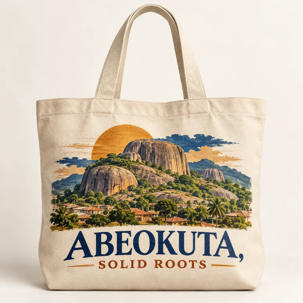 ABEOKUTA, SOLID ROOTS — Tote bag Africa-inspired design preview
