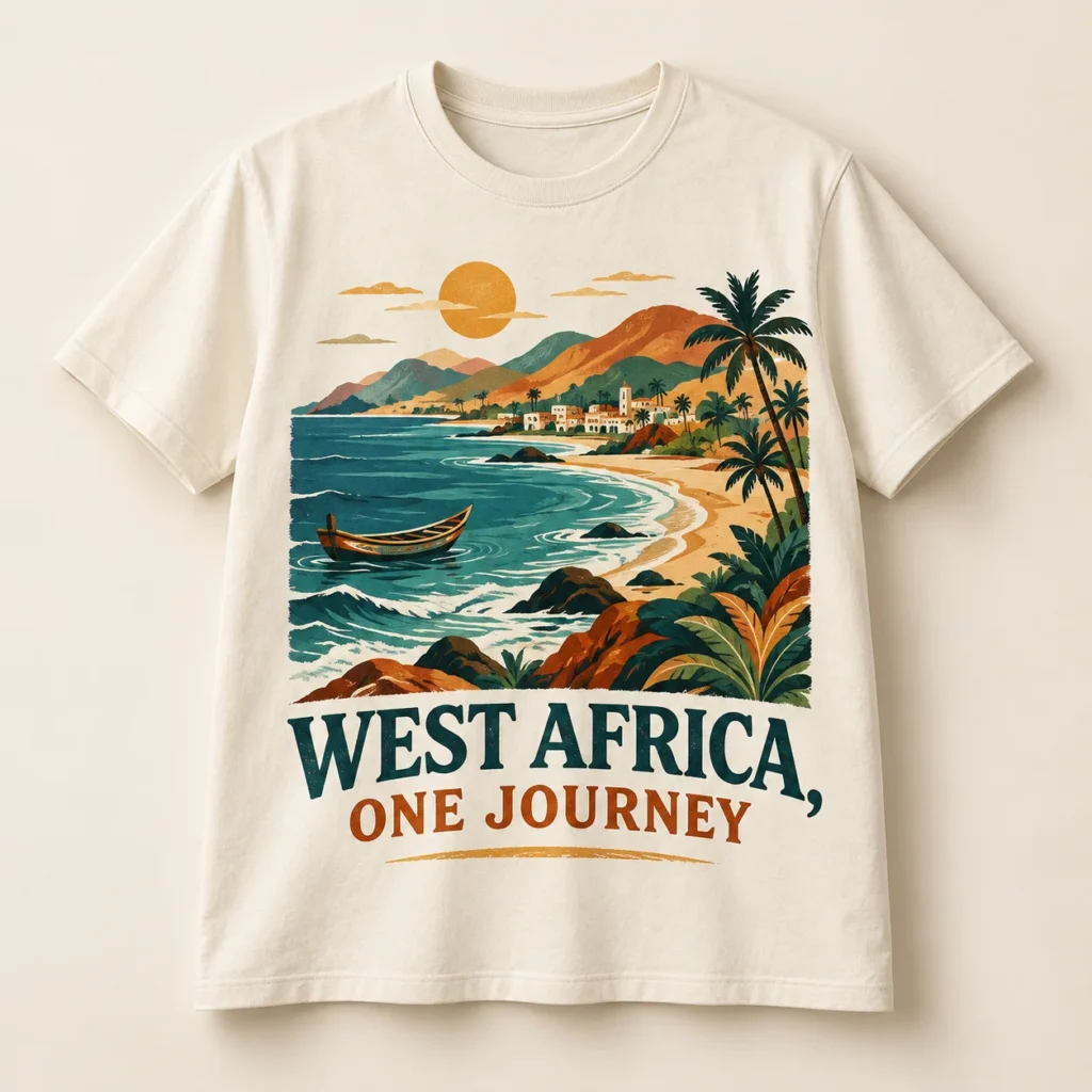WEST AFRICA, ONE JOURNEY — T-shirt Africa-inspired design preview