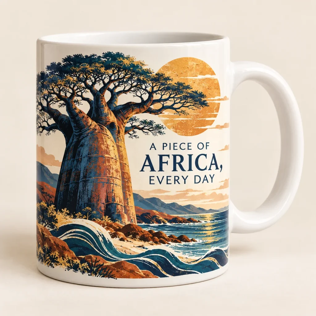 A PIECE OF AFRICA, EVERY DAY — Mug Africa-inspired design preview